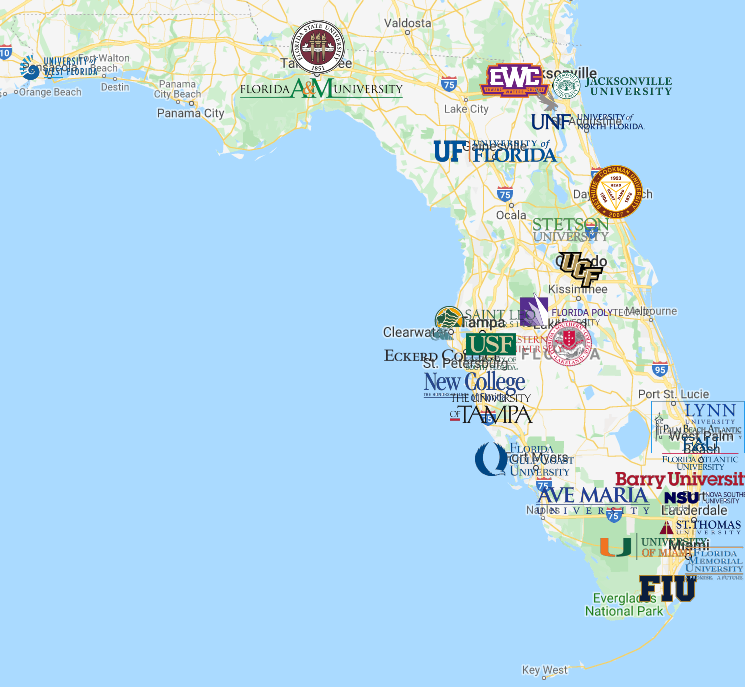 Colleges In Florida Map 