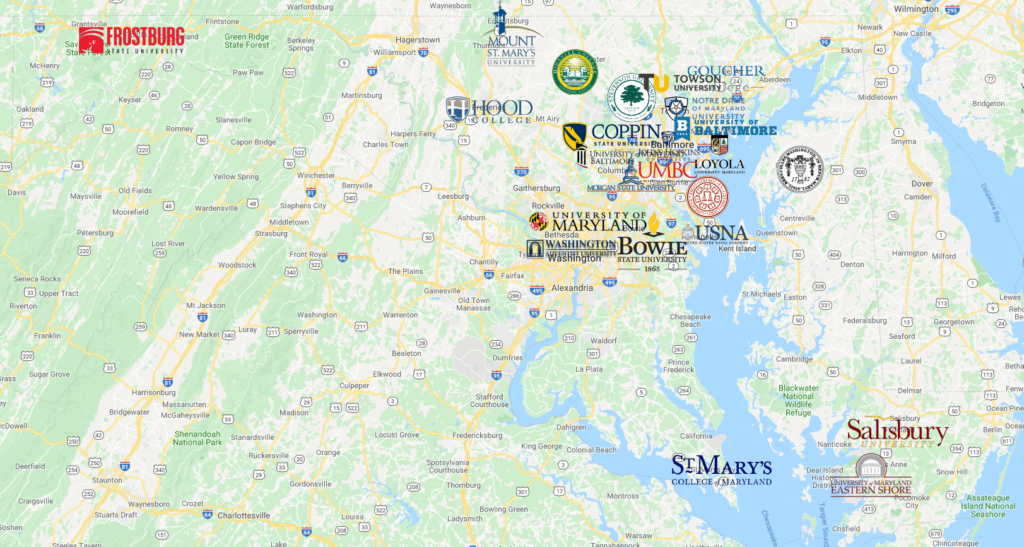 Colleges In Maryland Map 1024x547 